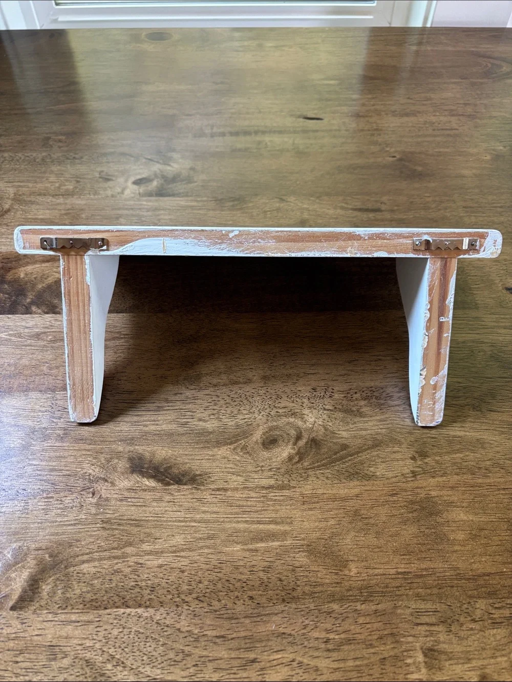 Distressed Vintage Style White Wall Display Shelf - 12”